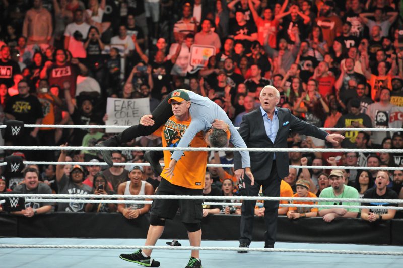 John Cena hit Jon Stewart with a AA