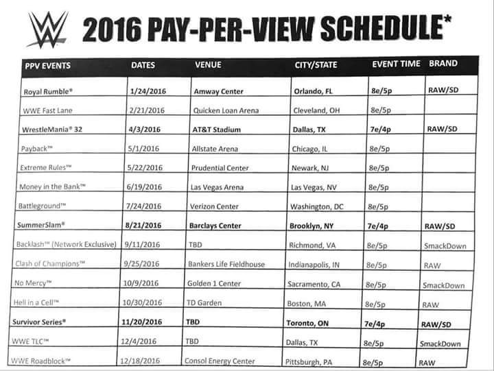 WWE Brand Split Pay-Per-View Calendar Leaks Online!