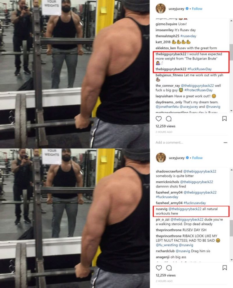 Rusev & Ryback Trade Jabs on Instagram Over Lifting Weights